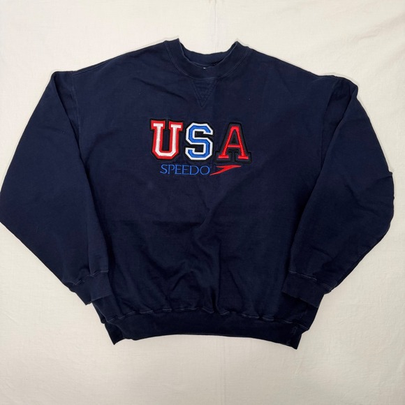 Speedo Other - Vintage 90s Speedo USA Crewneck Sweatshirt XL Navy Embroidered
